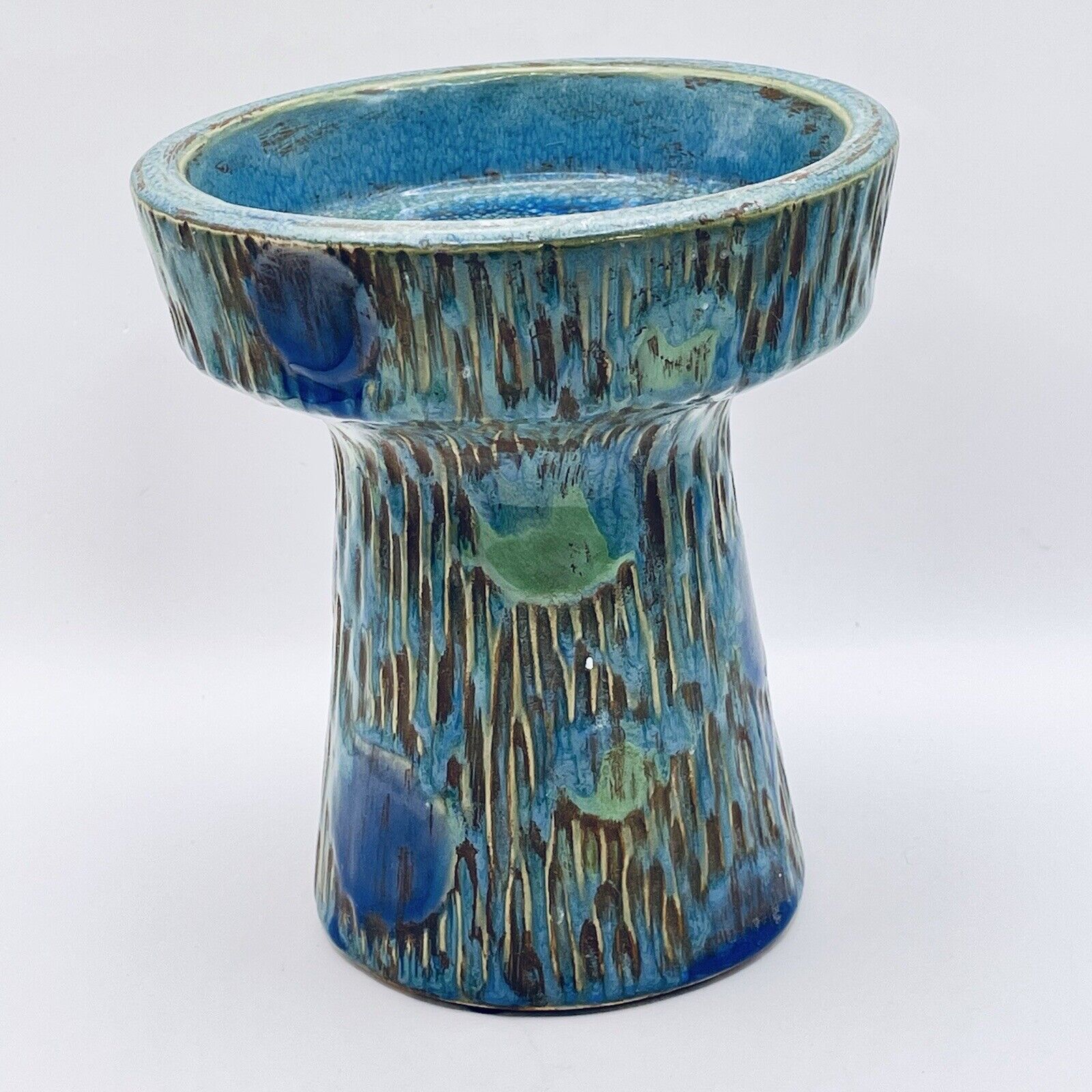 Mid Century Modern Inexpensive Ceramic Pottery Candle Holder Nashville-Davidson Mall Pillar Pedestal