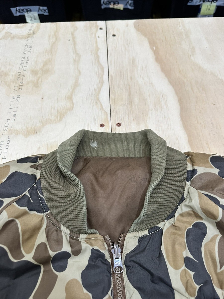 VTG Columbia Duck Camo Reversible Hunting Bomber Jacket Mens L