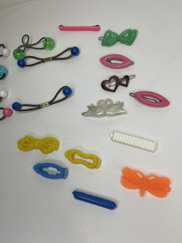 Lot of 21 Vtg Hair Barrette Clips Snap Tight Knocker Ball Hair Ties 80’s 90's - Picture 4 of 5