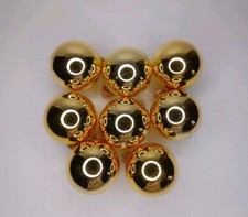 Gold Glass 2.5" Christmas Tree Ornament Lot Of 8 Ornaments