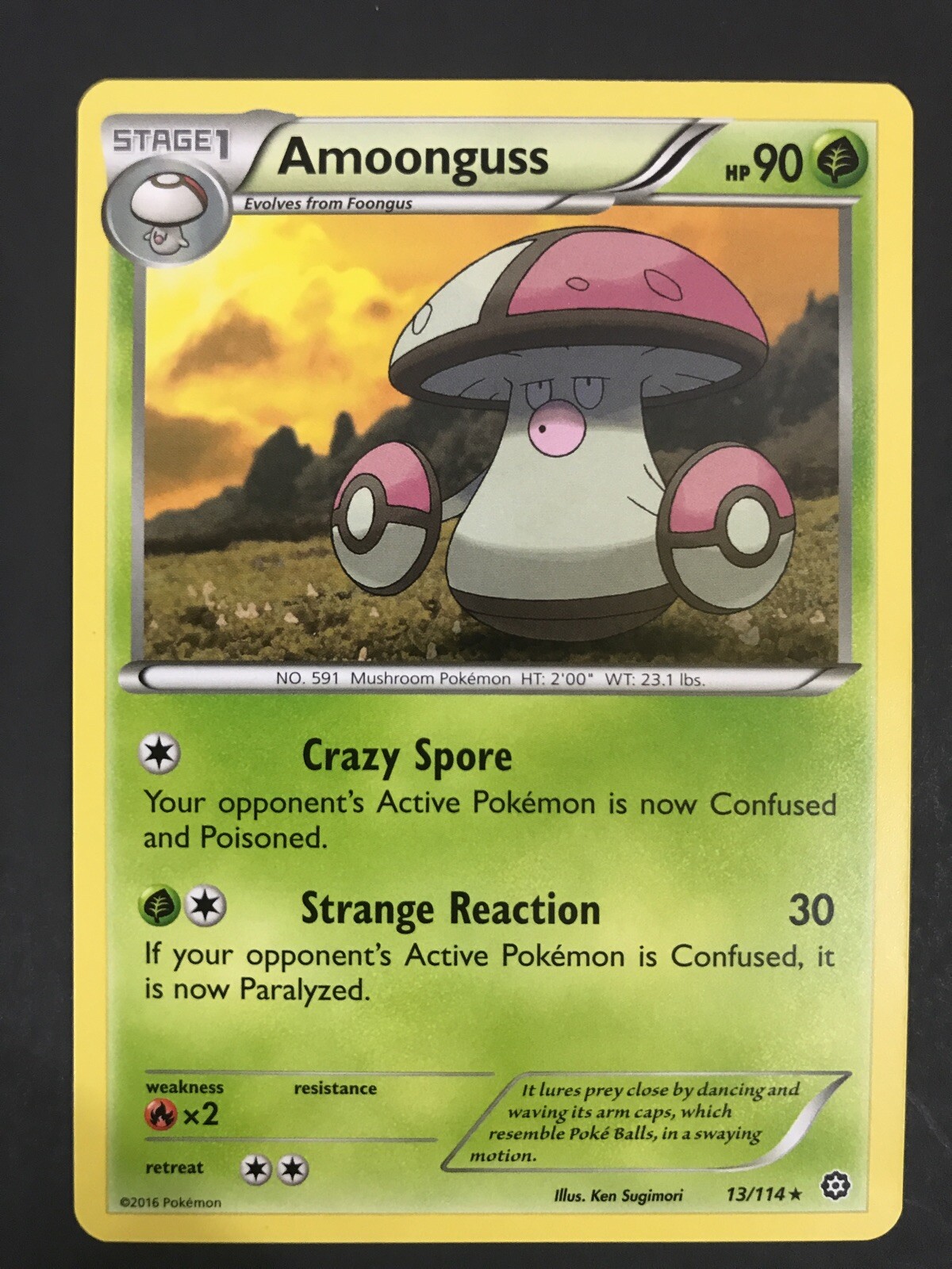 Pokemon Card, Amoonguss 13/114, Rare, XY Steam Siege, NM/M
