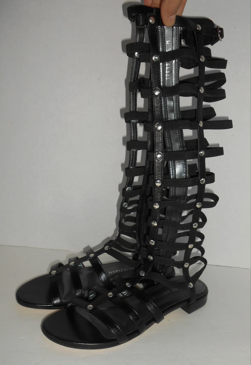 Stuart Weitzman gladiator Sandals Black Sz 5 1 2