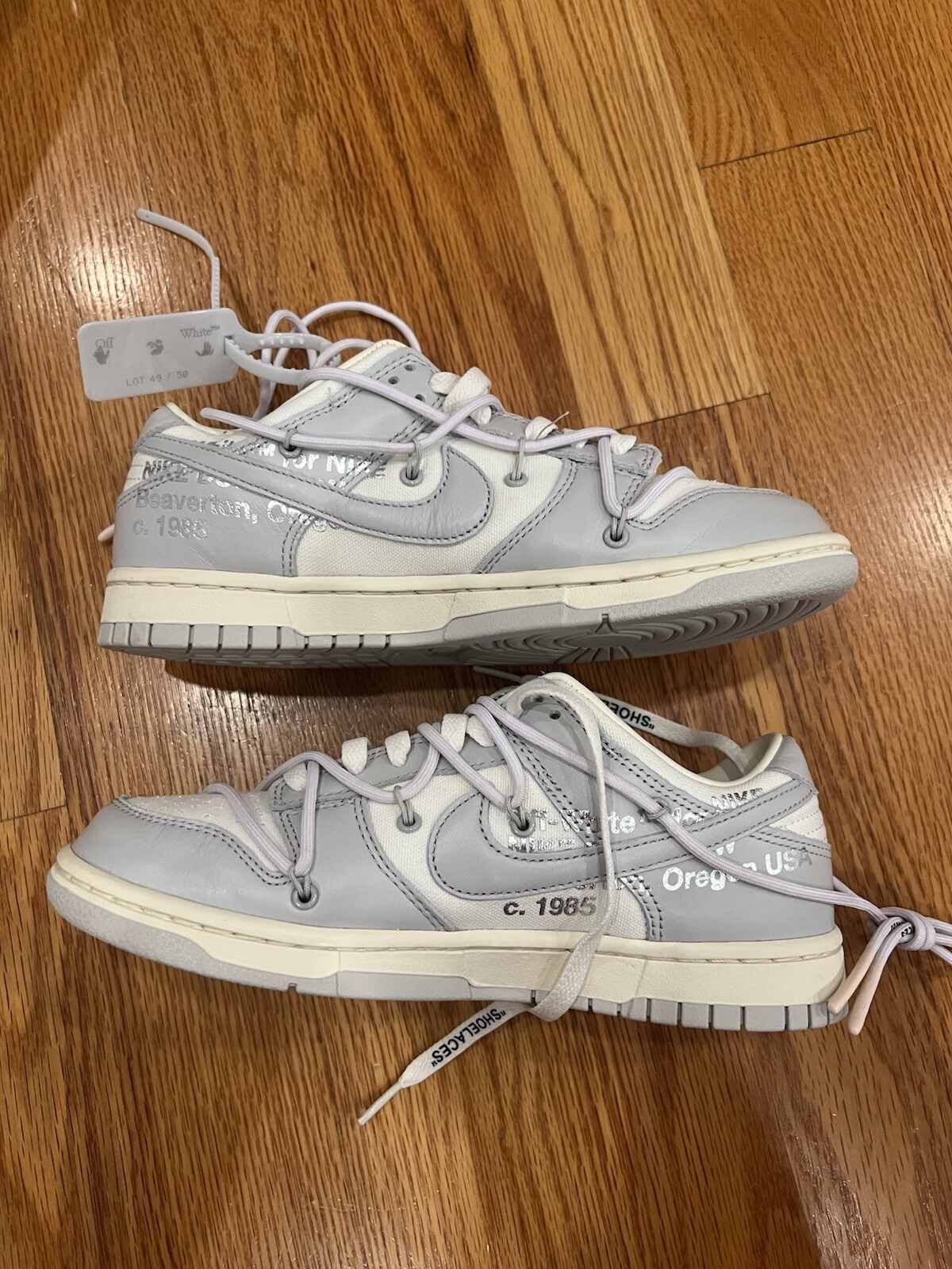 OFF WHITE X NIKE Taglia 7 Nike Off White x Dunk Low 'Lotto 49 di 50' DM1602 123