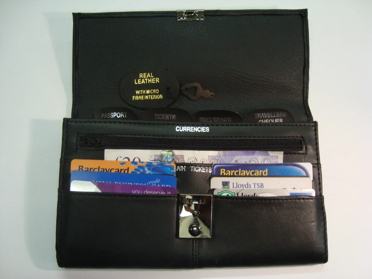 Portefeuille De Voyage Organiseur En Cuir Bleu Foncé Noble Macmillan - Occasion