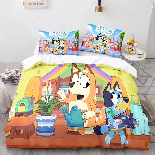 Bluey Funda Nórdica Caricatura 200x200 Funda de Almohada 80x80CM Juego de Ropa de Cama Infantil DE - Imagen 18 de 27