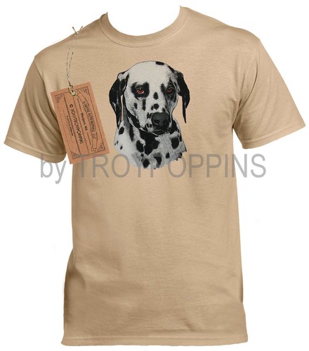 1-MENS WEAR-DALMATIAN FACE PORTRAIT DOG BREED PET LOVER GRAPHIC PRINTED T-SHIRT - Picture 11 of 13