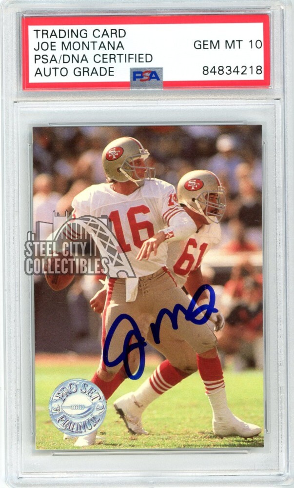 Joe Montana 1991 Pro Set Autograph Card #139 PSA/DNA 10