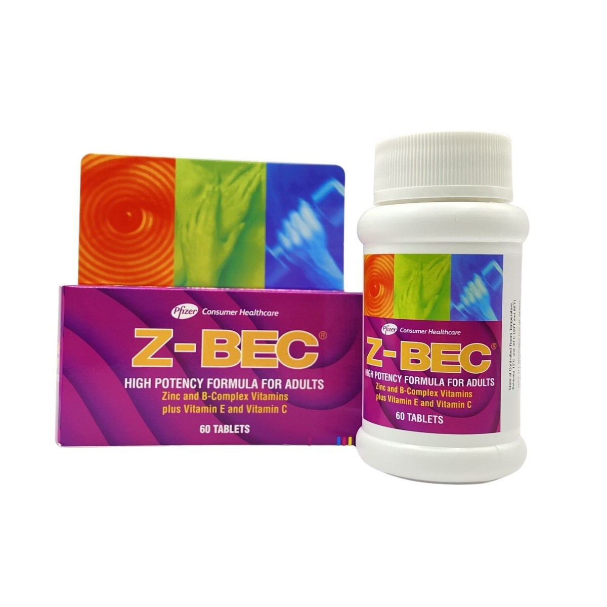 2X Z-BEC Multivitamins Zinc & B Complex High Potency Formula 60