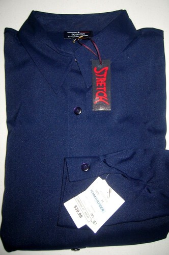 NWT Tommy Hilfiger Stretch Blouse Shirt Midnight Blue Button Front Vent Hem Sz 1 - Picture 8 of 10
