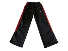 Nike - Youth Boy's Large Black Red-Striped Active Sports Sweatpants