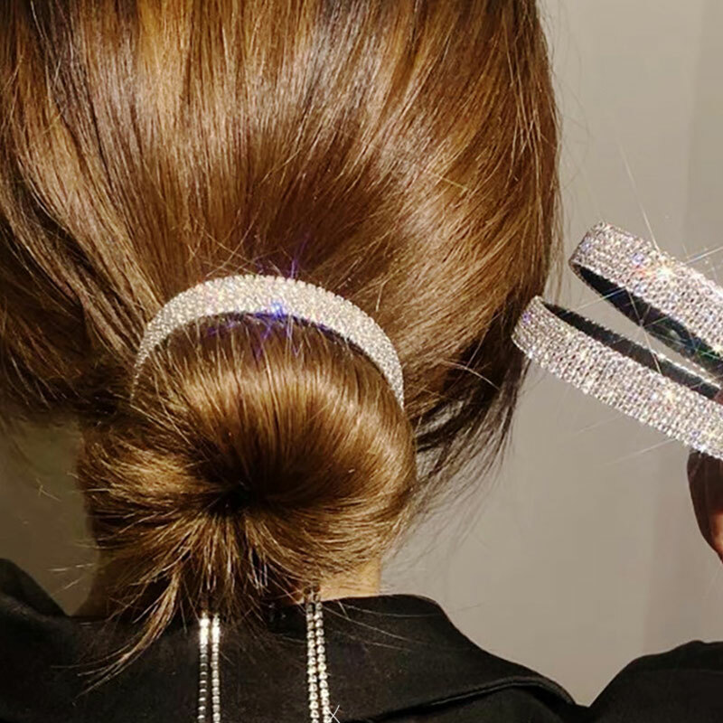 Strass-Haarnadel Mit Traumfänger & Quaste – Silberfarben, Elegant Für Hochzeiten & Partys