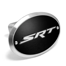 SRT 3D Logo on Black Oval Billet Aluminum 2 inch Tow Hitch Cover