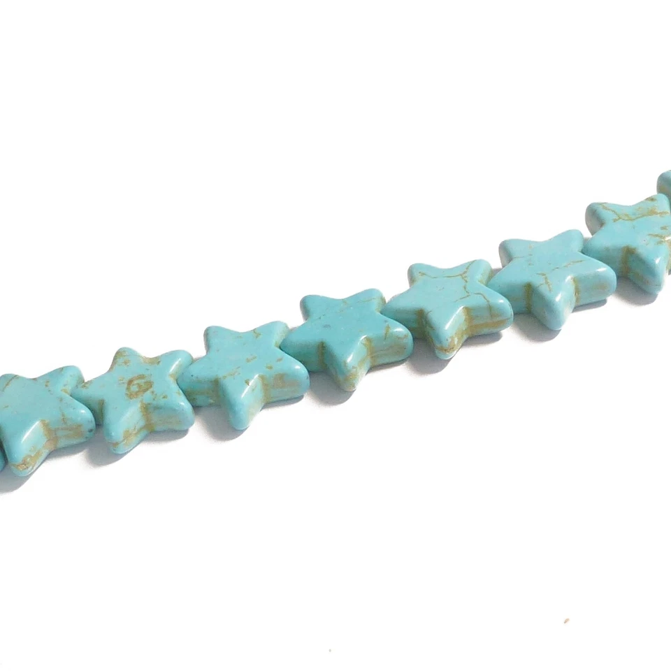 Howlith Perlen Sterne 14 mm Farbe Türkis 31-32 Halbedelsteine nenad-design E042 - Bild 3 von 4