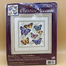 Dimensions Creative Accents Butterfly Scene Counted Cross Stitch Kit 11 x 11