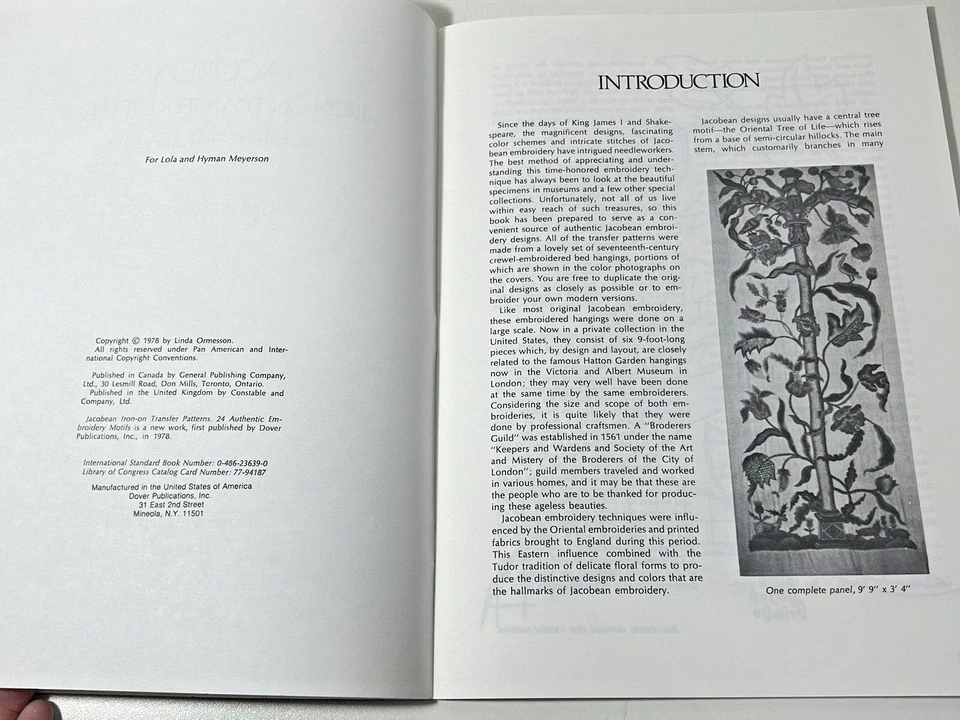 Vtg Jacobean Iron On Transfer Patterns Embroidery Motifs 1978 Dover Needlecraft - Image 4 of 4