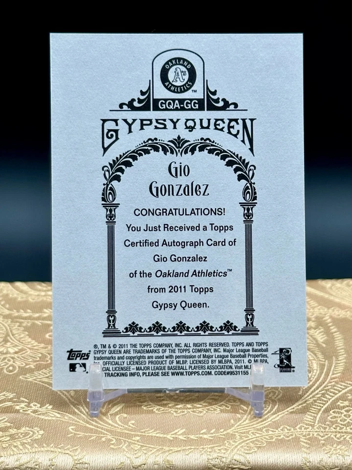 Gio Gonzalez 2011 Topps Gypsy Queen #GOA-GG Auto Oakland Athletics - Image 2 of 2