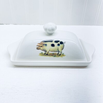 Grace's Teaware Pig Large Butter Dish Ceramic 8x4in