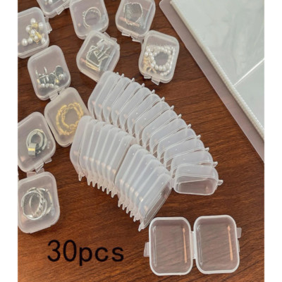 30Pcs Mini Clear Plastic Small Box Case Storage Container For Jewelry Bead