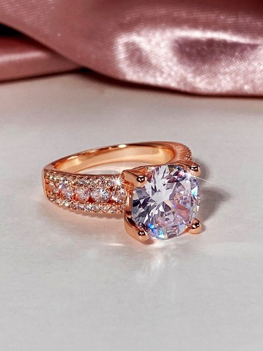 Sortijas Argollas de Compromiso Boda Color Oro Dorado Para Mujeres | eBay