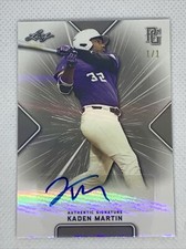 2021 LEAF PERFECT GAME GREY PAPER REFRACTOR KADEN MARTIN RC AUTO # 1/1