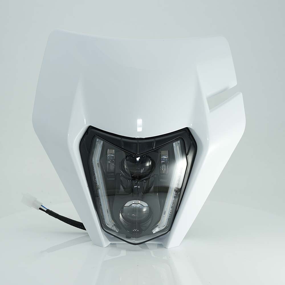 Dirt Bike White LED Headlight For Kawasaki Suzuki Yamaha KX250F KX