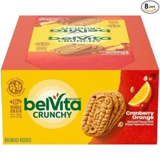 belVita Cranberry Orange Breakfast Biscuits, 8 Packs (4 Biscuits Per Pack)
