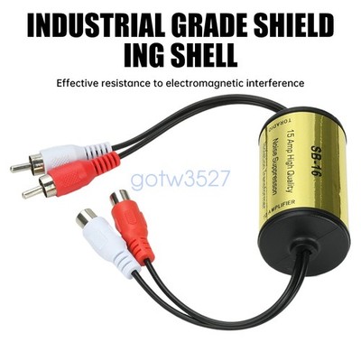 Audio Noise Filter RCA Signal Ground Loop Isolator 20A Current 60W Power