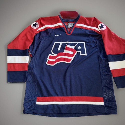 Vintage Nike Team USA 2002 Winter Olympic Hockey Jersey Men's Size Large NICE!