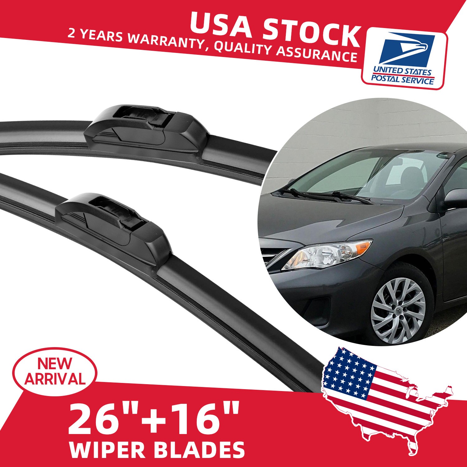 Front Windshield Wiper Blades For KIA Sorento 16-18 Sportage 17-18 Pair 26