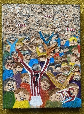Acrylbild ''Siebener Himmel'' auf Künstlerleinwand 15 x 19,5 cm Bild zum Aufhängen