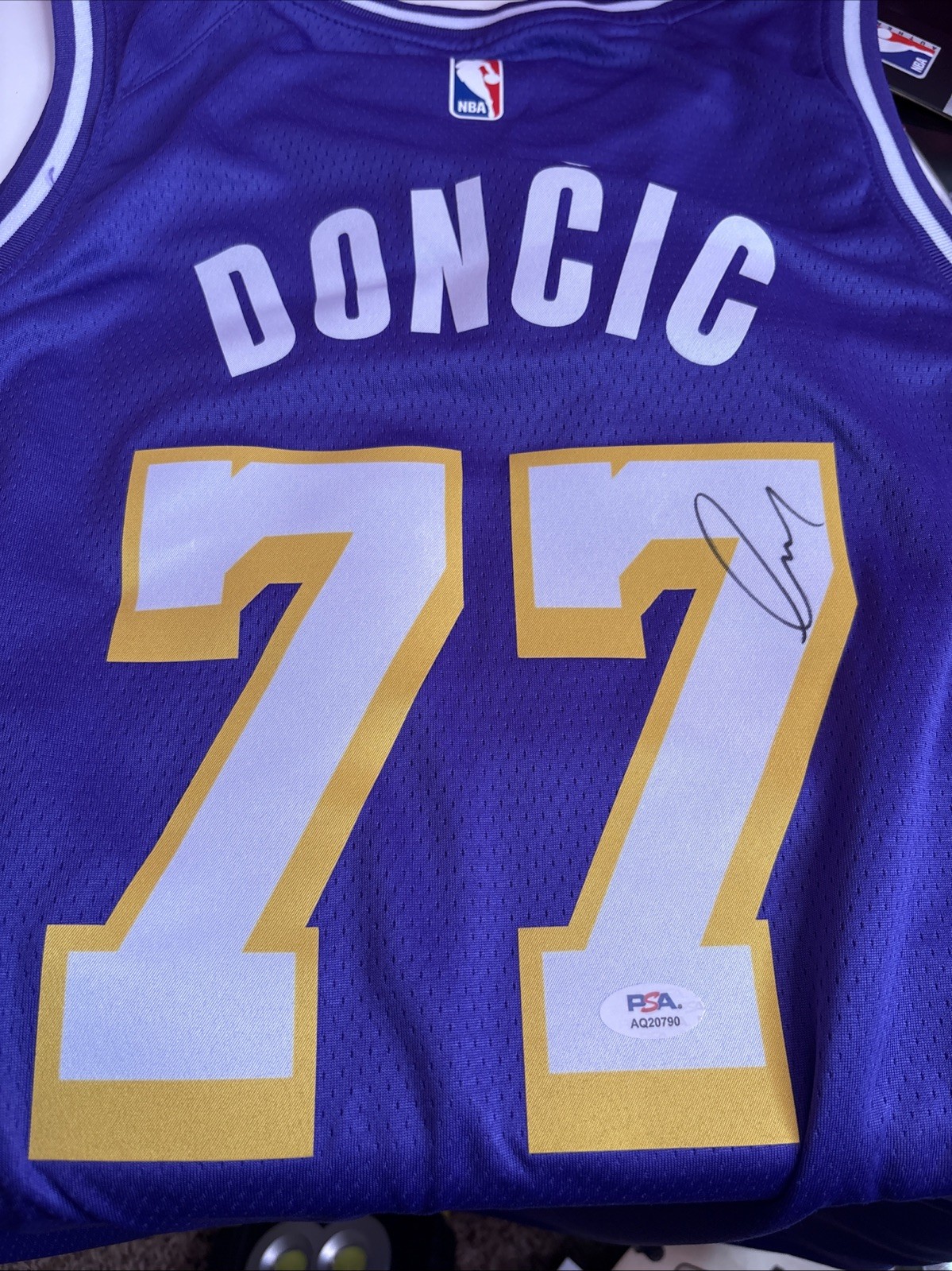 Luka Doncic Signed Autographed Los Angeles Lakers Purple Jersey PSA DNA Dallas