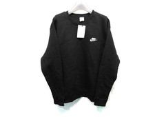Nike M NWT Black Crewneck Sweatshirt Fleece Lined Sportswear Club Mens NEW Md