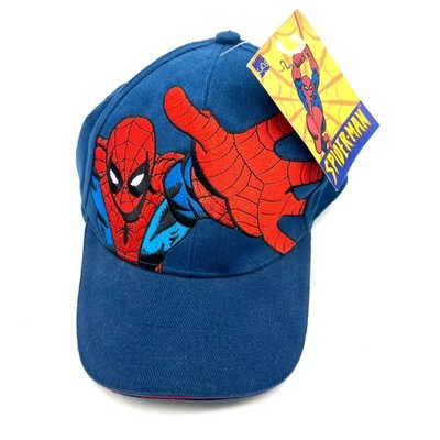 Marvel Spider-Man Kids Hat Vtg 2003 Baseball Cap Blue Youth Adjustable 20'' Circ