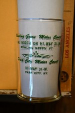 Vintage Bowling Green Motor Court Kentucky Glass Cup Parkc City Maple Motel