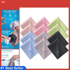 Microfiber Lens Cleaning Cloths 12 Pack Ultra Soft Scratch Free for Eyeglasses