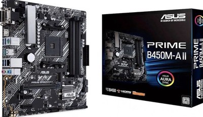 ASUS PRIME B450M-A II AMD B450 Mainboard mit einem AMD Ryzen 3 2200g
