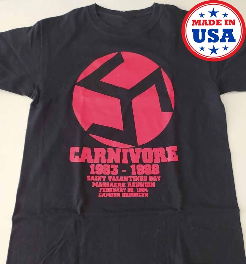 1983 - 1988 Tour Carnivore Band Shirt Black Unisex Reprint