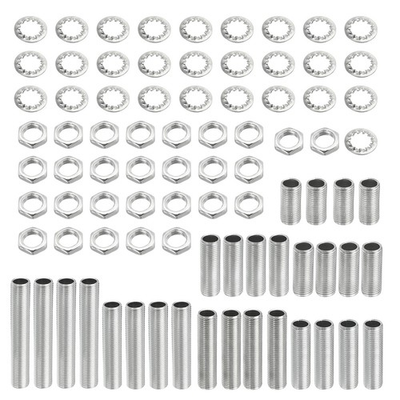#ad #ad 84pack Lamp Pipe with Lock Nuts Teeth Washers 1 8IP Thread Fasteners Assortment $13.75