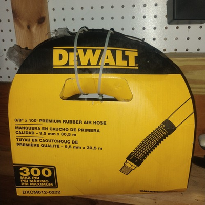 #ad #ad DEWALT DXCM012 0202 3 8 in. x 100 ft. Premium Rubber Hose New $50.00