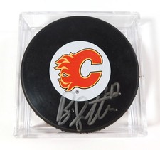 Brett Sutter Signed Calgary Flames Official NHL Hockey Puck Auto
