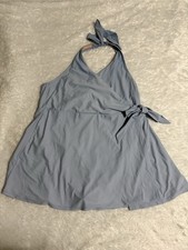 J.Crew Light Blue Halter Wrap One Piece  Swim Dress Size 18