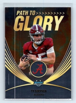 Ty Simpson 2025 Topps Chrome Bowman U Path To Glory #PG-17 - Alabama