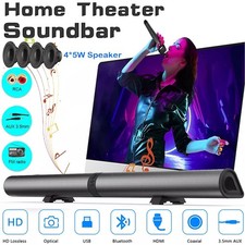 Bluetooth Sound Bar TV Sound System Detachable 2 Speaker Subwoofer Home Theater