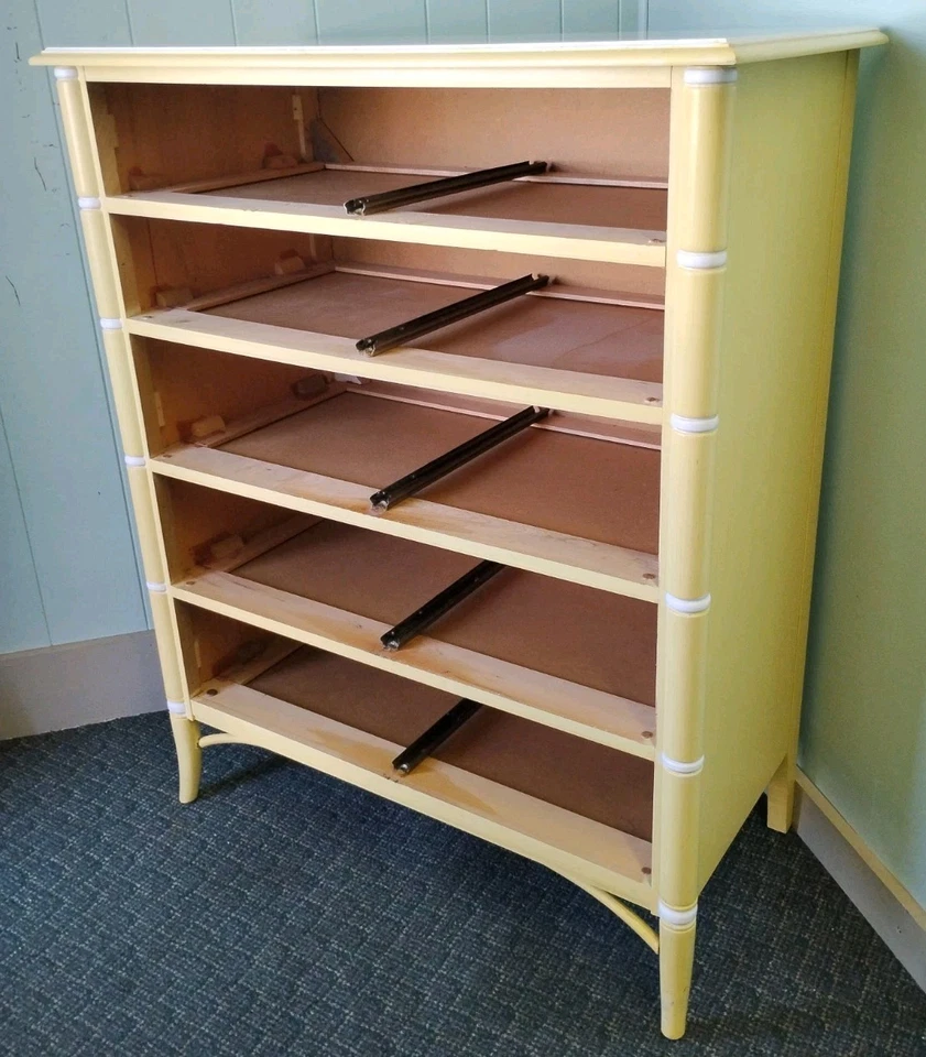 Cómoda Tallboy Thomasville imitación bambú Regency Allegro 46x36x18" Palm Springs Foto 2 de 4