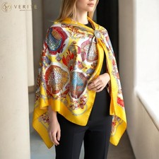 RARE VINTAGE HERMES Silk Scarf "Grands Fonds" Carre 90 designed by Annie Faivre