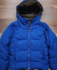 POLO RALPH LAUREN Blue Goose Down Puffer Hooded Full Zip Jacket Youth 8 Pony