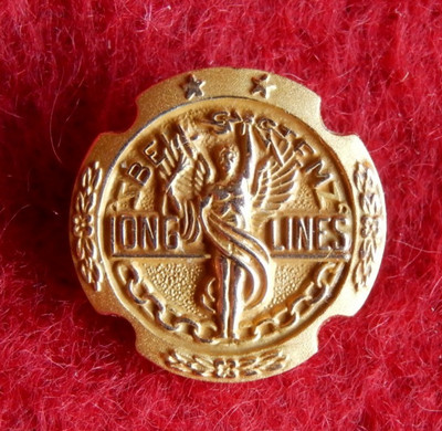 10k Gold Bell System Long Lines Service Award Pin Vintage 2 Stars 10 ...