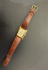 Vintage Oris Rectangular Shaped Gold Plated Men's Watch B7460 Working Condition