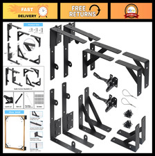 Heavy Duty Anti-Sag Gate Kit - 2 Sets Corner Brace Bracket Self-Locking Latch
