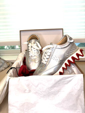 Christian Louboutin Loubishark Sneakers Silver Iridescent Red Sole - 36.5